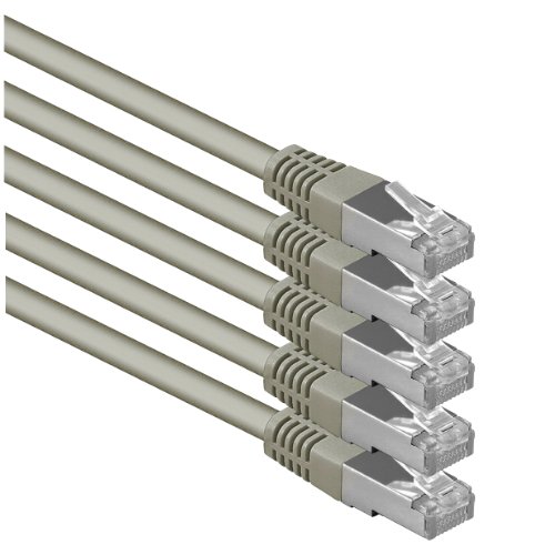 1aTTack.de 3,0 m grau - 5 Stück Cat.6 Patchkabel Netzwerkkabel CAT6 S-FTP Gigabit Lan PIMF CAT 6 Kupfer CU Halogenfrei Internet DSL Spielkonsole Smart TV 1aTTack.de 3,0 m grau - 5 Stück Cat.6 Patchkabel Netzwerkkabel CAT6 S-FTP Gigabit Lan PIMF CAT 6 Kupfer CU Halogenfrei Internet DSL Spielkonsole Smart TV von 1aTTack.de