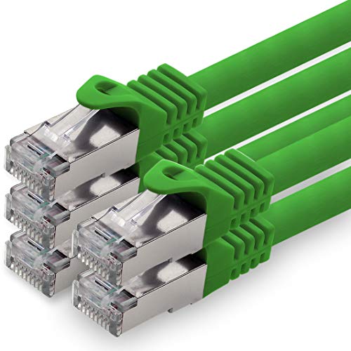 1aTTack.de 5,0m - grün - 5 Stück CAT.7 Netzwerkkabel Patchkabel SFTP PIMF LSZH Gigabit Lan Kabel 10Gb s cat7 Rohkabel mitRJ45 Stecker Cat6a kompatibel zu CAT5 CAT6 cat7 cat8 1aTTack.de 5,0m - grün - 5 Stück CAT.7 Netzwerkkabel Patchkabel SFTP PIMF LSZH Gigabit Lan Kabel 10Gb s cat7 Rohkabel mitRJ45 Stecker Cat6a kompatibel zu CAT5 CAT6 cat7 cat8 von 1aTTack.de