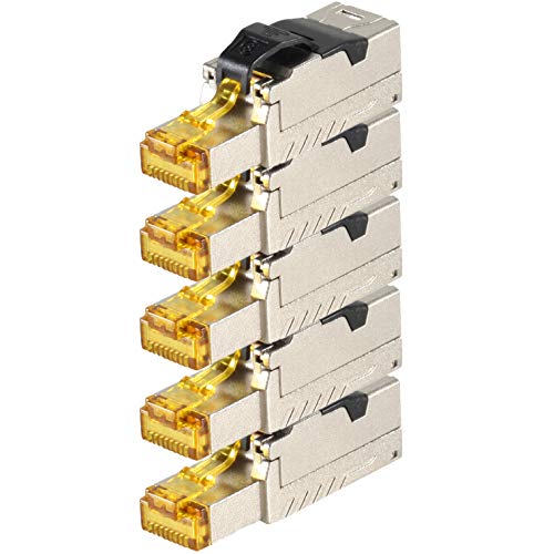 1aTTack.de 5 x CAT 8-5 x Netzwerkstecker RJ45 Werkzeuglos RJ45 Stecker CAT8 geschirmt Metallgehäuse 40Gbit s kompatibel mit Cat5 Cat6 Cat7 5 Stück Cat8 Stecker Cat8 Stecker von 1aTTack.de