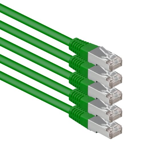 5m grün - 5 Stück Cat.6 Patchkabel Netzwerkkabel CAT6 S-FTP Gigabit LAN PIMF CAT 6 Kupfer CU Halogenfrei Internet DSL Spielkonsole Smart TV von 1aTTack.de