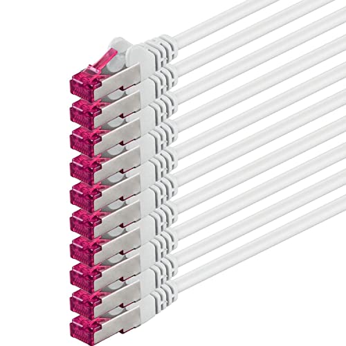 5m - weiß - 10 Stück - Netzwerkkabel CAT6a (10Gb/s) S-FTP CAT 6a Lankabel - GHMT zertifiziert PIMF 500 MHz Cat5 Cat5e Cat6 Cat6a Cat7 für Switch, Router, Modem, Internet von 1aTTack.de