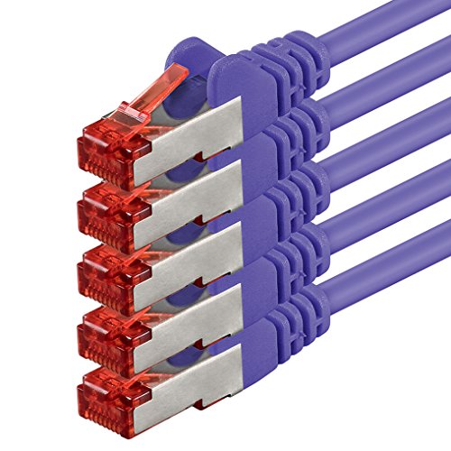 1aTTack.de 5x 0,25m - Cat 6 Netzwerk-Kabel Patch-Kabel Cat6 RJ45 SFTP - violett von 1aTTack.de