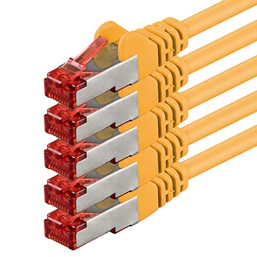 1aTTack.de 5x 0,5m - Cat 6 Netzwerk-Kabel Patch-Kabel Cat6 RJ45 SFTP - Gelb von 1aTTack.de
