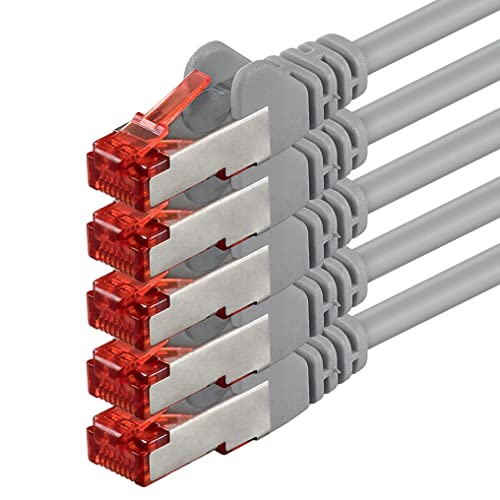 1aTTack.de 5x 0,5m - Cat 6 Netzwerk-Kabel Patch-Kabel Cat6 RJ45 SFTP - Grau von 1aTTack.de