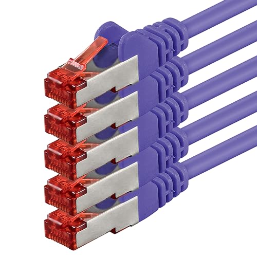 1aTTack.de 5x 0,5m - Cat 6 Netzwerk-Kabel Patch-Kabel Cat6 RJ45 SFTP - violett 1aTTack.de 5x 0,5m - Cat 6 Netzwerk-Kabel Patch-Kabel Cat6 RJ45 SFTP - violett von 1aTTack.de