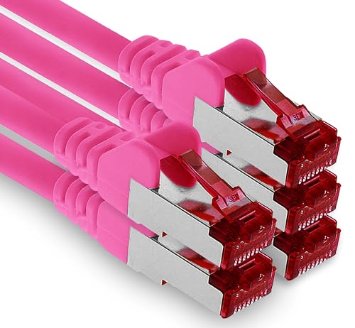 1aTTack.de - 5x 1m CAT6 Patchkabel S/FTP PIMF Schirmung CAT.6 RJ45 Netzwerkkabel Ethernetkabel DSL LAN Router Switch Modem Patchfeld -magenta - 5 Stück 1aTTack.de - 5x 1m CAT6 Patchkabel S/FTP PIMF Schirmung CAT.6 RJ45 Netzwerkkabel Ethernetkabel DSL LAN Router Switch Modem Patchfeld -magenta - 5 Stück von 1aTTack.de