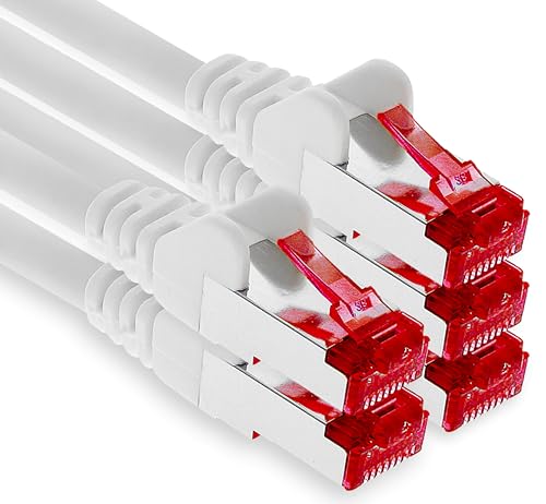 1aTTack.de - 5x 1m CAT6 Patchkabel S/FTP PIMF Schirmung CAT.6 RJ45 Netzwerkkabel Ethernetkabel DSL LAN Router Switch Modem Patchfeld - weiß - 5 Stück 1aTTack.de - 5x 1m CAT6 Patchkabel S/FTP PIMF Schirmung CAT.6 RJ45 Netzwerkkabel Ethernetkabel DSL LAN Router Switch Modem Patchfeld - weiß - 5 Stück von 1aTTack.de