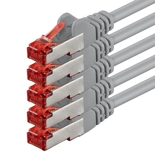 1aTTack.de 5x 2m - Cat 6 Netzwerk-Kabel Patch-Kabel Cat6 RJ45 SFTP - grau von 1aTTack.de