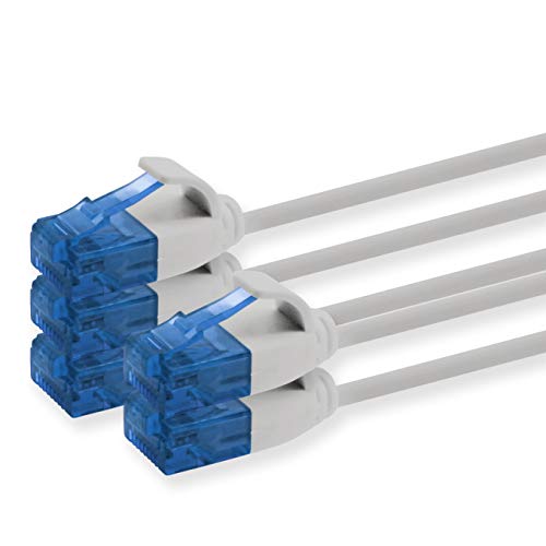 1aTTack.de 660240 Cat6 Cat.6 Kabel Cat Netzwerkkabel 0,5m - Patchkabel Slim Kabel (Kleiner Durchmesser - sehr flexibel) 1000 Mbit/s - 5 Stück - grau von 1aTTack.de