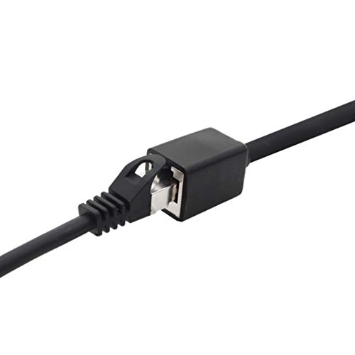 1aTTack.de 677569 CAT7 Cat.7 Verlängerung Adapter - 3m - Ethernetkabel Lankabel Netzwerkkabel 10 Gb/s Rohkabel mit (RJ45) Cat6a Stecker Buchse 1 Stück - schwarz von 1aTTack.de