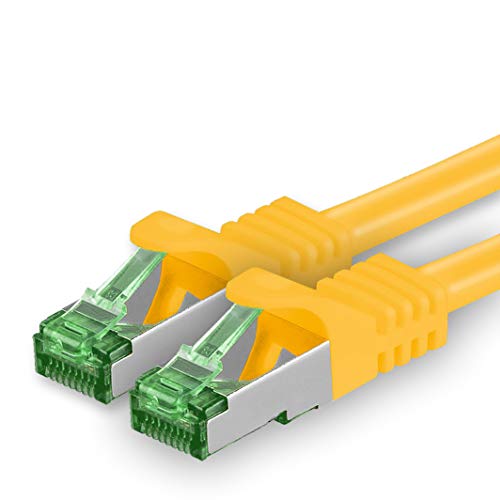 1aTTack.de 7.5 M Cat.7 Netzwerk-Kabel 1 Stück Cat7 Patch-Kabel Lan-Kabel Ethernet RJ45 10 Gbit/s (Alle Internetgeschwindigkeiten) Gelb 7,5 Meter von 1aTTack.de