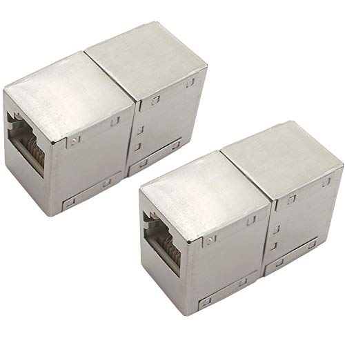 1aTTack.de Cat. 5 Kabelverbinder Kabel Verbinder RJ45 vollmetall geschirmt kompatibel mit Cat5 Cat6 Cat7 Cat8 2 Stück von 1aTTack.de