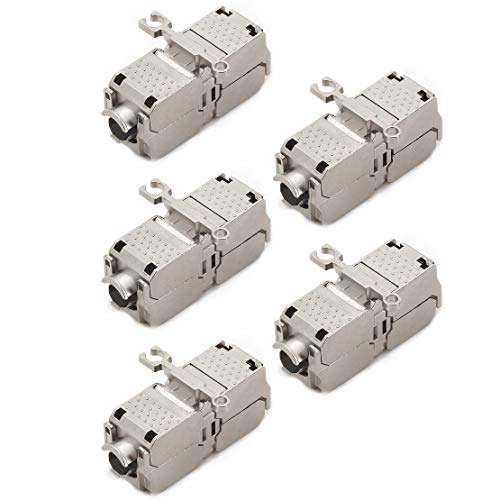 1aTTack.de Cat. 6A Keystone Verbinder werkzeuglos Schneidklemme auf Schneidklemme AWG 22 bis AWG 26 Bronze vernickelt Silber 5 Stück 1aTTack.de Cat. 6A Keystone Verbinder werkzeuglos Schneidklemme auf Schneidklemme AWG 22 bis AWG 26 Bronze vernickelt Silber 5 Stück von 1aTTack.de
