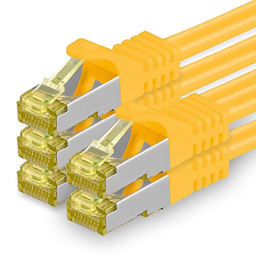 1aTTack.de Cat.7 Netzwerkkabel 1m Gelb 5 Stück Cat7 Ethernetkabel Netzwerk LAN Kabel Rohkabel 10 Gb s SFTP PIMF LSZH Set Patchkabel mit Rj 45 Stecker Cat.6a 1aTTack.de Cat.7 Netzwerkkabel 1m Gelb 5 Stück Cat7 Ethernetkabel Netzwerk LAN Kabel Rohkabel 10 Gb s SFTP PIMF LSZH Set Patchkabel mit Rj 45 Stecker Cat.6a von 1aTTack.de