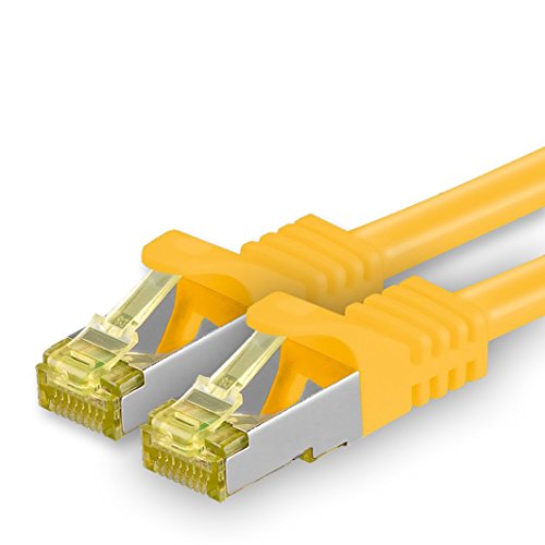 1aTTack.de Cat.7 Netzwerkkabel 20m Gelb 1 Stück Cat7 Ethernetkabel Netzwerk LAN Kabel Rohkabel 10 Gb s SFTP PIMF LSZH Set Patchkabel mit Rj 45 Stecker Cat.6a von 1aTTack.de