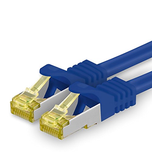 1aTTack.de Cat.7 Netzwerkkabel 30m Blau 1 Stück Cat7 Ethernetkabel Netzwerk LAN Kabel Rohkabel 10 Gb s SFTP PIMF LSZH Set Patchkabel mit Rj 45 Stecker Cat.6a von 1aTTack.de