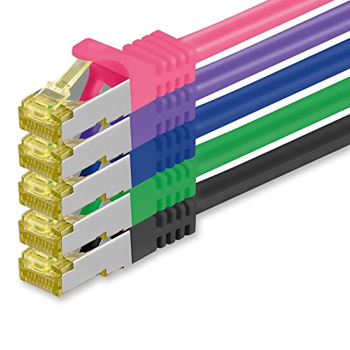 1aTTack.de Cat.7 Netzwerkkabel 7,5m 5 Farben 5 Stück Cat7 Ethernetkabel Netzwerk LAN Kabel Rohkabel 10 Gb s SFTP PIMF LSZH Set Patchkabel mit Rj 45 Stecker Cat.6a 1aTTack.de Cat.7 Netzwerkkabel 7,5m 5 Farben 5 Stück Cat7 Ethernetkabel Netzwerk LAN Kabel Rohkabel 10 Gb s SFTP PIMF LSZH Set Patchkabel mit Rj 45 Stecker Cat.6a von 1aTTack.de