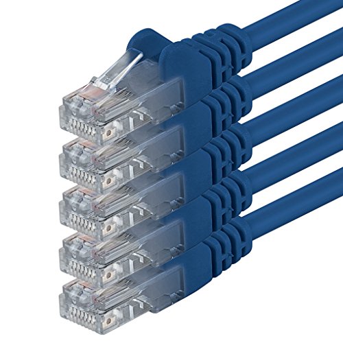 1aTTack.de 7,5m - blau - 5 Stück - (PACK) - CAT.6 CAT6 Ethernet-Lan-Netzwerk-Kabel 1000 Mbit/s Patchkabel von 1aTTack.de