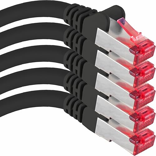 0,5 M - 5 Stück - Cat6 Ethernet LAN Kabel RJ45 - Schwarz – Hochgeschwindigkeits-Netzwerkkabel für Streaming, Gaming, TV und Computer – Stabil und langlebig – Perfekt für Heimnetzwerk und Büro 0,5 M - 5 Stück - Cat6 Ethernet LAN Kabel RJ45 - Schwarz – Hochgeschwindigkeits-Netzwerkkabel für Streaming, Gaming, TV und Computer – Stabil und langlebig – Perfekt für Heimnetzwerk und Büro von 1aTTack.de