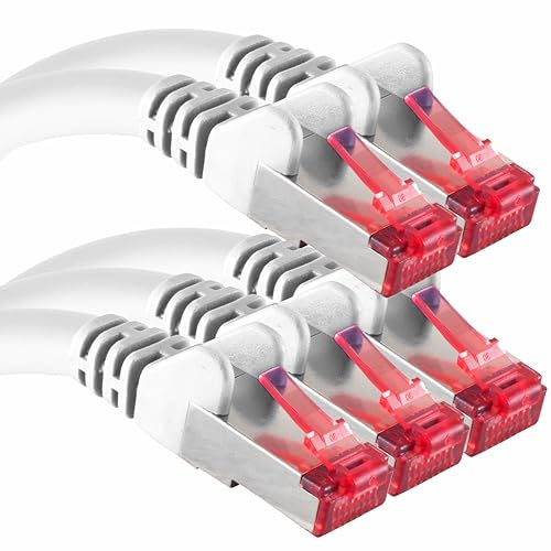 1aTTack.de 1 M - 5 Stück - Cat6 Ethernet LAN Kabel RJ45 - Weiß – Hochgeschwindigkeits-Netzwerkkabel für Streaming, Gaming, TV und Computer – Stabil und langlebig – Perfekt für Heimnetzwerk und Büro 1aTTack.de 1 M - 5 Stück - Cat6 Ethernet LAN Kabel RJ45 - Weiß – Hochgeschwindigkeits-Netzwerkkabel für Streaming, Gaming, TV und Computer – Stabil und langlebig – Perfekt für Heimnetzwerk und Büro von 1aTTack.de