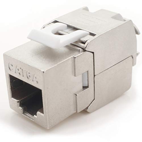 1aTTack.de Keystone Cat.6a 180° werkzeuglos Schneidklemme auf RJ45 Buchse AWG 23 bis AWG 26 geschirmt ronze vernickelt Zinklegierung kompatibel mit Cat5 Cat6 Cat7 Cat8 Silber 1 Stück 1aTTack.de Keystone Cat.6a 180° werkzeuglos Schneidklemme auf RJ45 Buchse AWG 23 bis AWG 26 geschirmt ronze vernickelt Zinklegierung kompatibel mit Cat5 Cat6 Cat7 Cat8 Silber 1 Stück von 1aTTack.de