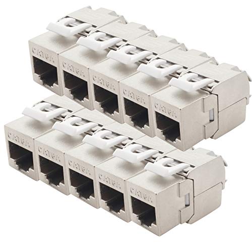 1aTTack.de Keystone Cat.6a 180° werkzeuglos Schneidklemme auf RJ45 Buchse AWG 23 bis AWG 26 geschirmt ronze vernickelt Zinklegierung kompatibel mit Cat5 Cat6 Cat7 Cat8 Silber 10 Stück 1aTTack.de Keystone Cat.6a 180° werkzeuglos Schneidklemme auf RJ45 Buchse AWG 23 bis AWG 26 geschirmt ronze vernickelt Zinklegierung kompatibel mit Cat5 Cat6 Cat7 Cat8 Silber 10 Stück von 1aTTack.de