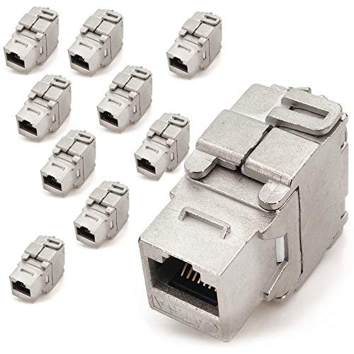1aTTack.de Keystone Modul RJ45 Cat 6a Jack Zertifiziert vollgeschirmt STP werkzeugfrei Snap in Montage Cat Rohkabel 500 MHz 10Gbit/s kompatibel mit Cat5 Cat6 Cat7 Cat8 10 Stück 1aTTack.de Keystone Modul RJ45 Cat 6a Jack Zertifiziert vollgeschirmt STP werkzeugfrei Snap in Montage Cat Rohkabel 500 MHz 10Gbit/s kompatibel mit Cat5 Cat6 Cat7 Cat8 10 Stück von 1aTTack.de
