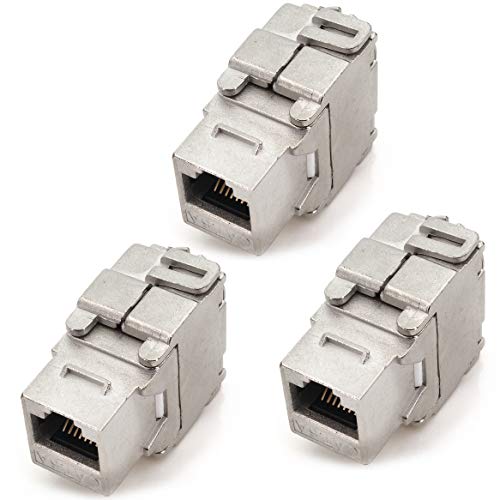 1aTTack.de Keystone Modul RJ45 Cat 6a Jack Zertifiziert vollgeschirmt STP werkzeugfrei Snap in Montage Cat Rohkabel 500 MHz 10Gbit/s kompatibel mit Cat5 Cat6 Cat7 Cat8 3 Stück 1aTTack.de Keystone Modul RJ45 Cat 6a Jack Zertifiziert vollgeschirmt STP werkzeugfrei Snap in Montage Cat Rohkabel 500 MHz 10Gbit/s kompatibel mit Cat5 Cat6 Cat7 Cat8 3 Stück von 1aTTack.de