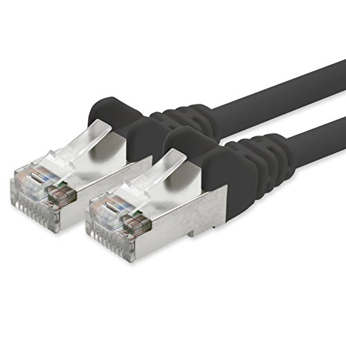 1aTTack.de Netzwerkkabel CAT 5e folien und geflechtgeschirmt SFTP Netzwerk Patch-Kabel mit 2x RJ45 Stecker 5m schwarz von 1aTTack.de