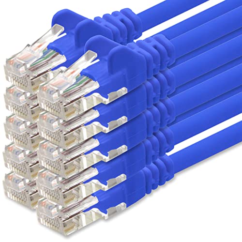 1aTTack.de Netzwerkkabel Cat.6 - blau - 10x - 7,5m - (Set) - CAT6 Ethernet Kabel Lankabel 1000 Mbits Patchkabel von 1aTTack.de
