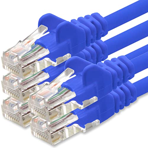 1aTTack.de Netzwerkkabel Cat.6 - blau - 5X - 10m - (Set) - CAT6 Ethernet Kabel Lankabel 1000 Mbits Patchkabel von 1aTTack.de
