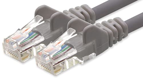 1aTTack.de Netzwerkkabel Cat.6 - grau - 1x - 2m - CAT6 Ethernet Kabel Lankabel 1000 Mbits Patchkabel von 1aTTack.de