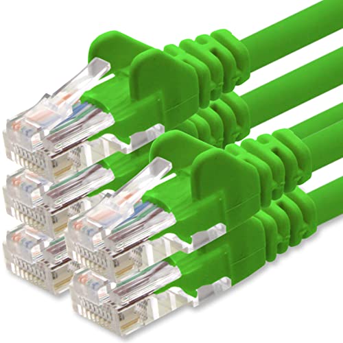 1aTTack.de Netzwerkkabel Cat.6 - grün - 5X - 2m - (Set) - CAT6 Ethernet Kabel Lankabel 1000 Mbits Patchkabel von 1aTTack.de