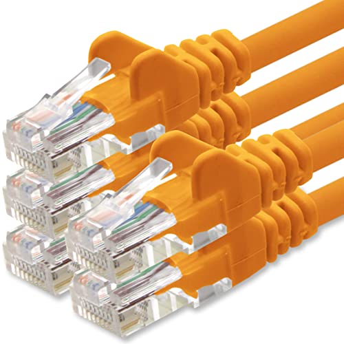 1aTTack.de Netzwerkkabel Cat.6 - orange - 5X - 5m - (Set) - CAT6 Ethernet Kabel Lankabel 1000 Mbits Patchkabel von 1aTTack.de