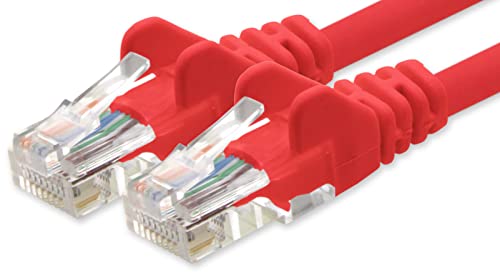 1aTTack.de Netzwerkkabel Cat.6 - rot - 1x - 0,5m - CAT6 Ethernet Kabel Lankabel 1000 Mbits Patchkabel von 1aTTack.de