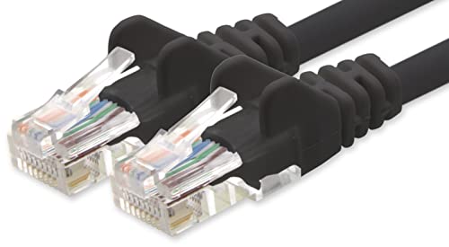 1aTTack.de Netzwerkkabel Cat.6 - schwarz - 1x - 1m - CAT6 Ethernet Kabel Lankabel 1000 Mbits Patchkabel von 1aTTack.de