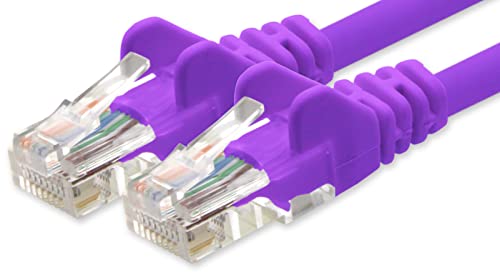 1aTTack.de Netzwerkkabel Cat.6 - violett - 1x - 1m - CAT6 Ethernet Kabel Lankabel 1000 Mbits Patchkabel von 1aTTack.de