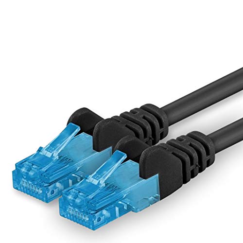 1aTTack.de Netzwerkkabel Cat6-1 Stück schwarz - 7,5m - Patchkabel Cat Kabel Cat.6 (A) Lankabel Ethernetkabel (500Mhz 10Gb/s) LSZH kompatibel zu Cat5 Cat6 Cat7 Cat8 Switch Router Patchpanel von 1aTTack.de