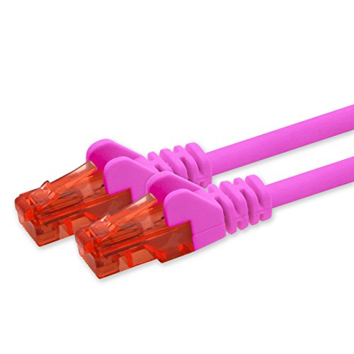 1aTTack.de Netzwerkkabel Cat6 7,5m - magenta - 1 Stück CAT.6 Computer Kabel Lan Ethernet Gigabit Cat 6 Netzwerk Patchkabel 1000 Mbit s RJ45 Stecker von 1aTTack.de