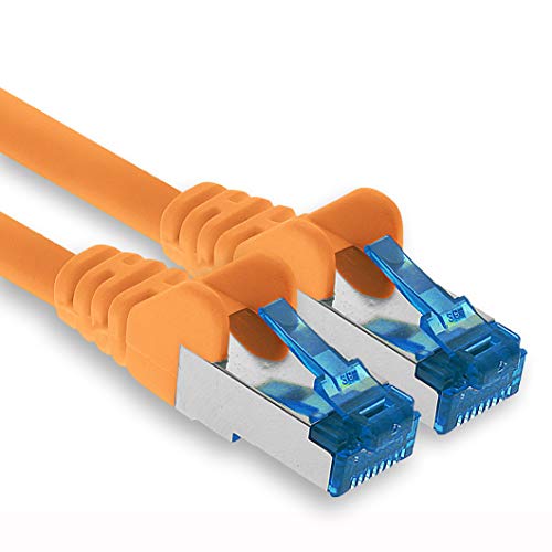 1aTTack.de Patchkabel – 1,5m Ethernet, Netzwerk, Lan Kabel CAT6a (für Gigabit Netzwerke, Router, Switch, Modems mit RJ45 Eingang – orange) von 1aTTack.de