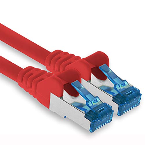 1aTTack.de Patchkabel – 2m Ethernet, Netzwerk, Lan Kabel CAT6a (für Gigabit Netzwerke, Router, Switch, Modems mit RJ45 Eingang – rot) von 1aTTack.de