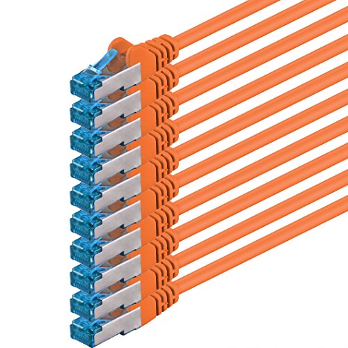 1m - CAT6a - Netzwerkkabel orange - 10 Stück CAT 6 A Patchkabel 10000 Mbit s SFTP PIMF 500 MHz kompatibel zu CAT5 CAT6 CAT7 DSL Internet Switch Router 1m - CAT6a - Netzwerkkabel orange - 10 Stück CAT 6 A Patchkabel 10000 Mbit s SFTP PIMF 500 MHz kompatibel zu CAT5 CAT6 CAT7 DSL Internet Switch Router von 1aTTack.de