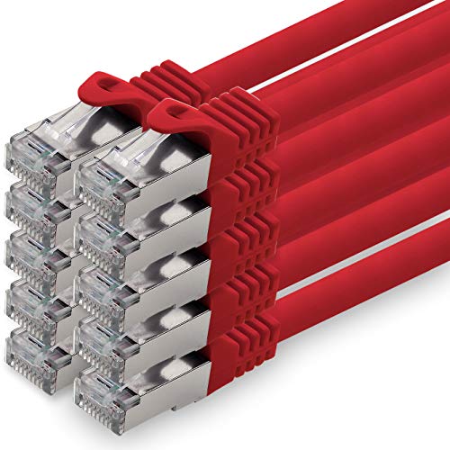 2,0m - rot - 10 Stück CAT.7 Netzwerkkabel Patchkabel SFTP PIMF LSZH Gigabit Lan Kabel 10Gb s cat7 Rohkabel mitRJ45 Stecker Cat6a kompatibel zu CAT5 CAT6 cat7 cat8 von 1aTTack.de