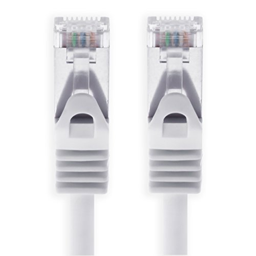 1aTTack.de 20m - Weiss - 1 Stück Cat7 Netzwerkkabel SFTP Patchkabel Lankabel Rohkabel 10GB/s - 500 Mhz konfektioniert mit 2 RJ45 Stecker Cat 6a von 1aTTack.de