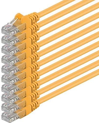 3,0m - gelb - 10 Stück - (PACK) - CAT.6 CAT6 Ethernet-Lan-Netzwerk-Kabel 1000 Mbit/s Patchkabel von 1aTTack.de