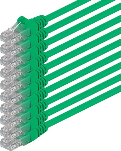 3,0m - grün - 10 Stück - (PACK) - CAT.6 CAT6 Ethernet-Lan-Netzwerk-Kabel 1000 Mbit/s Patchkabel von 1aTTack.de