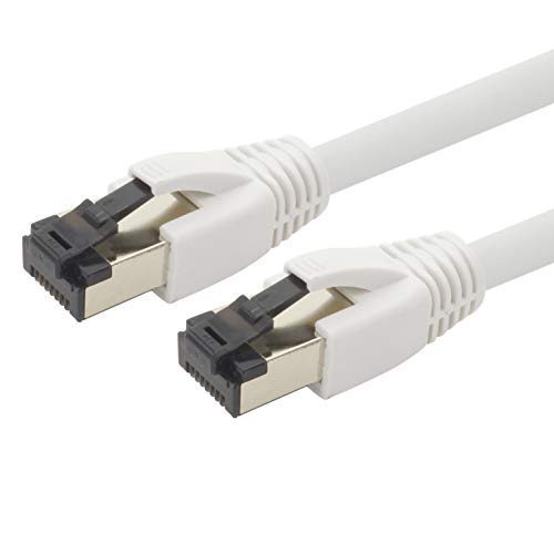 3,0 m Cat 8 Netzwerkkabel CAT8 Kabel Weiss - 1 Stück Cat.8 Lan 2000 Mhz 40 Gbit s 40GBase-T Poe+ Patchkabel Ethernetkabel LSZH - 1 x 3 Meter Weiss von 1aTTack.de
