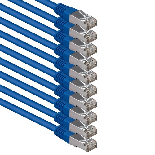 5m blau - 10 Stück Cat.6 Patchkabel Netzwerkkabel CAT6 S-FTP Gigabit Lan PIMF CAT 6 Kupfer CU Halogenfrei Internet DSL Spielkonsole Smart TV 5m blau - 10 Stück Cat.6 Patchkabel Netzwerkkabel CAT6 S-FTP Gigabit Lan PIMF CAT 6 Kupfer CU Halogenfrei Internet DSL Spielkonsole Smart TV von 1aTTack.de