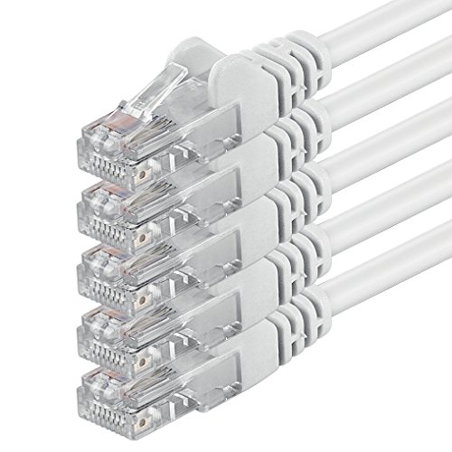 1aTTack.de 5m - weiß - 5 Stück - (Pack) - CAT.6 CAT6 Ethernet-LAN-Netzwerk-Kabel 1000 Mbit/s Patchkabel von 1aTTack.de