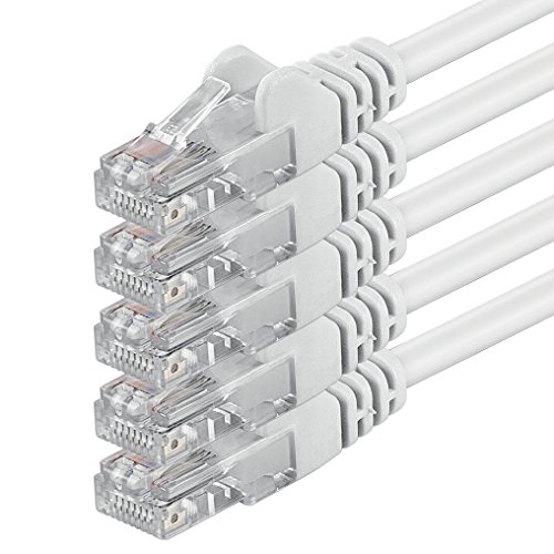 1aTTack.de Cat6 5m weiß 5 Stück Netzwerkkabel Patchkabel Cat6 Lan Kabel 1000 Mbits Ethernet Lan weiß 5 Stück kompatibel mit CAT5 cat5e CAT7 CAT8 von 1aTTack.de